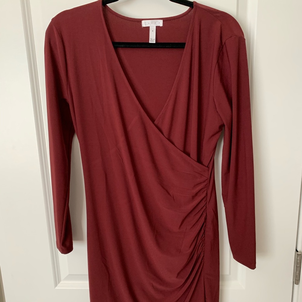 Maroon Leith Wrap Dress